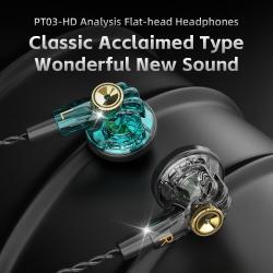 Wired Music Headset Flat Head Earbuds Computer Mobile Phone Universal