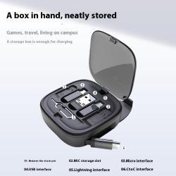 Multifunctional Telescopic Charging Data Cable Storage Box Suit