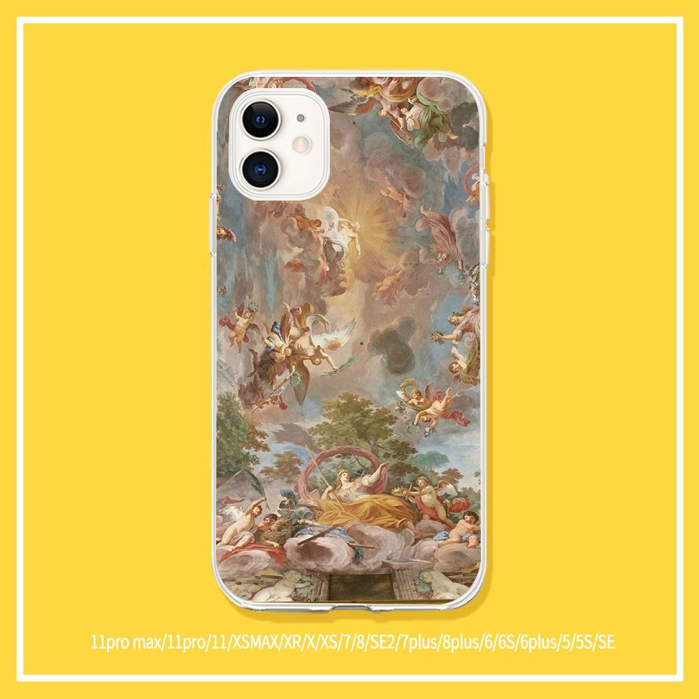 Compatible with Apple , Vintage oil painting angel phone case