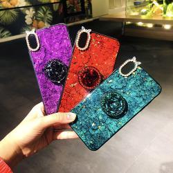 Compatible with Apple , Marble Epoxy Rhinestone Phone Case