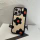 Japan Korean Winter Plush Embroidery Sun Flower Soft Case IPhone