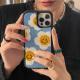 Japan Korean Winter Plush Embroidery Sun Flower Soft Case IPhone