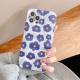 Wave Pattern Blue Flower Mobile Phone Case
