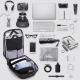 Cross border mens double shoulder bag multi function anti-theft 15.6 inch computer package British bag leisure business bag
