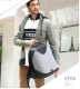 Cross border mens double shoulder bag multi function anti-theft 15.6 inch computer package British bag leisure business bag