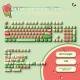 Watermelon Theme Five-sided Sublimation MOG Height PBT Small Steamed Bun Key Cap Mushroom Type