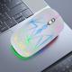 Wireless Bluetooth Mouse Dual-mode Luminous Charging Game Office 5-key Metal Roller