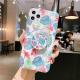 Laser colorful flower language bracket phone case