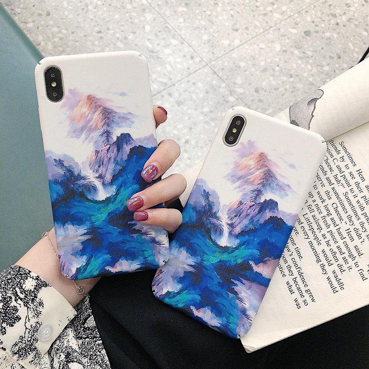 Dark blue and colorful phone case