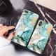 Render golden green marble phone case