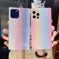 Gradient Rainbow Phone Case Laser Square Protective Cover