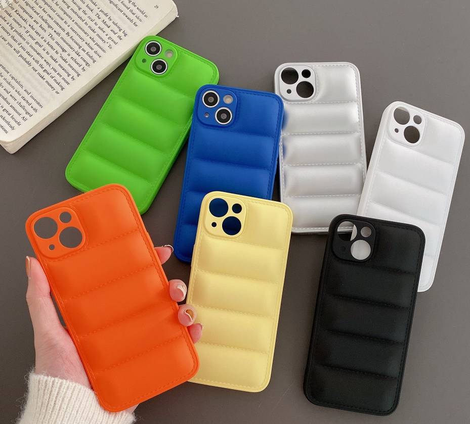Phone Case  Liquid Down Jacket Straight Edge Silicone