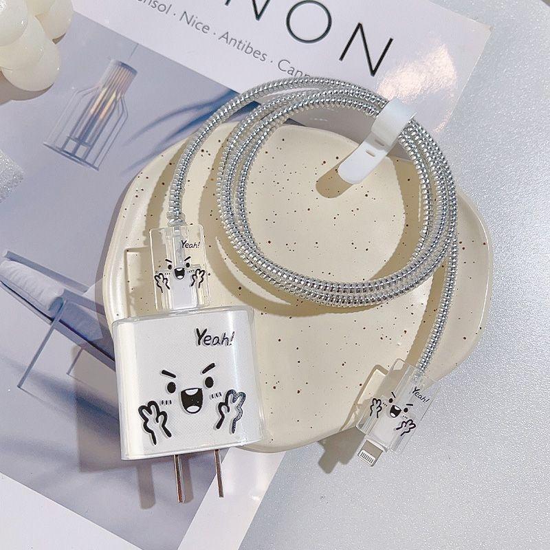 Simple Mobile Phone Charging Cable Earphone Protective Cover Sets