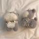 Cute Gray And White Puppy Earphone Case Plush Protective Cover