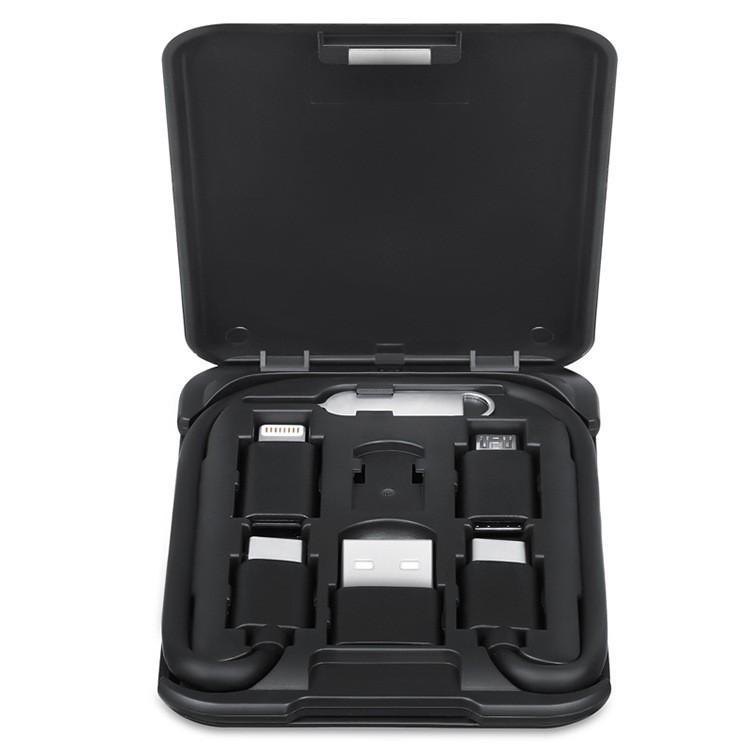 Portable Data Cable Business Card Holder Multi-function Charging Cable Mobile Phone Bracket Six-in-one