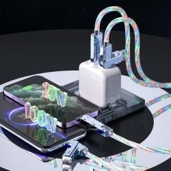 Star Sky Gorgeous Color Streamer Fast Charging Four-in-one Luminous Charging Cable