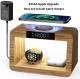 Multifunctional Bamboo Table Lamp Alarm Clock Wireless Charger