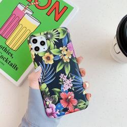 Retro literary flower leaf phone case