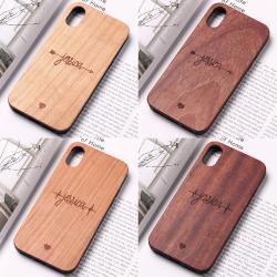 Mobile phone case made of solid wood