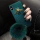 Compatible with Apple , Green Hair Ball Crystal Bracelet Phone Case