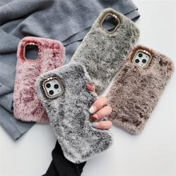 Compatible with Apple , Solid Color Plush Mobile Phone Case Drop Proof