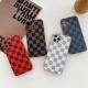 All-inclusive Galvanized Plaid Leather Texture Checkerboard Mobile Phone Case
