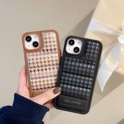 Full Screen Houndstooth Silicone Phone Case