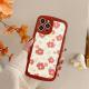 Graffiti Burgundy Flower Sticker Silicone Phone Case