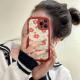 Graffiti Burgundy Flower Sticker Silicone Phone Case