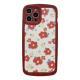 Graffiti Burgundy Flower Sticker Silicone Phone Case
