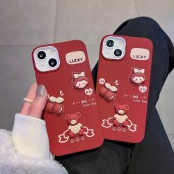 Cartoon Bear Girl Skin Silicone Phone Case