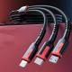 Fast Charge Data Cable One Drag Three 66W Braided USB