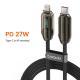 Transparent Digital Display PD27W Fast Charging Data Cable