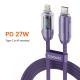 Transparent Digital Display PD27W Fast Charging Data Cable