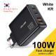 100W Gallium Nitride 4-port Fast Charging Charger