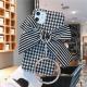 Compatible with Apple , Lattice Bowknot Iron Ring Soft Phone Case