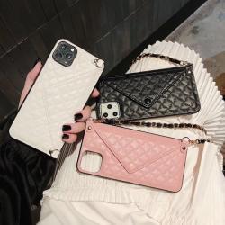 Xiaoxiangfeng Diagonal Leather Card Phone Case With Chain Protection Cover