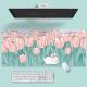 Flower Mouse Pad Super Cute Cartoon Laptop Keyboard Pad