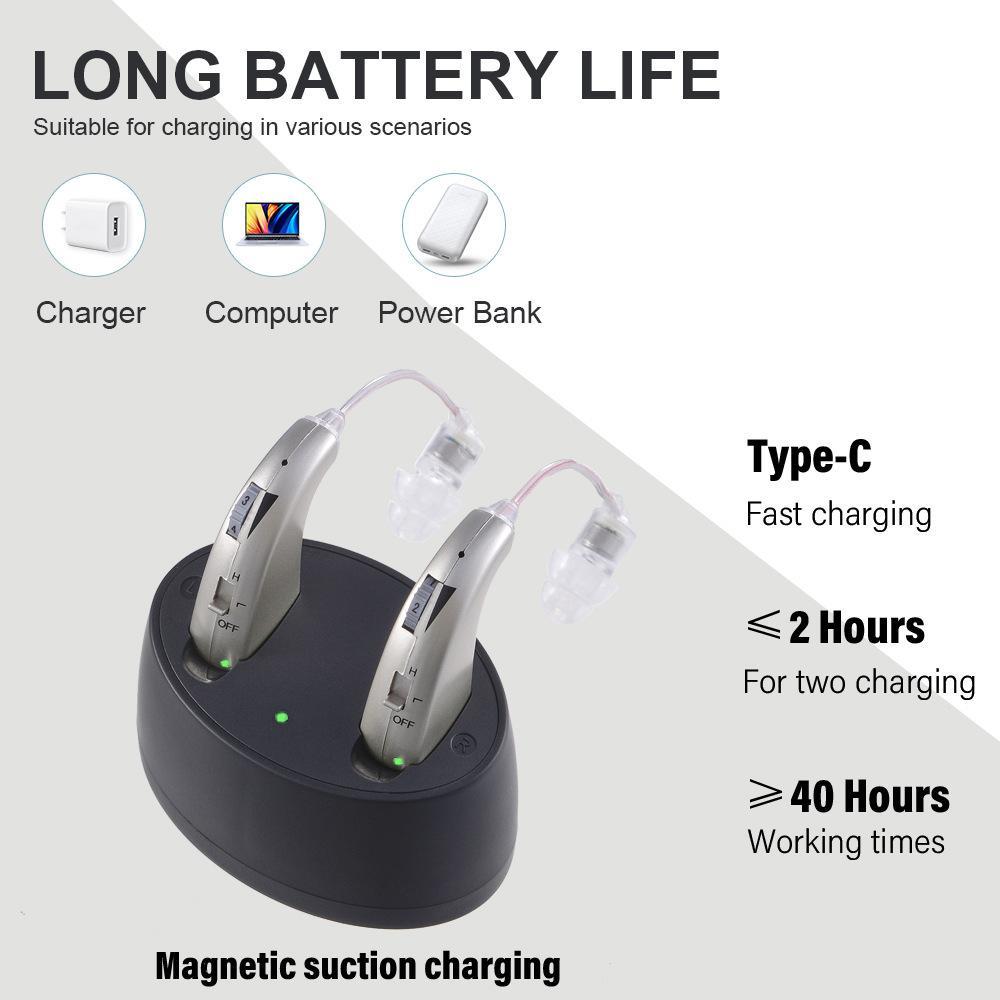 Simple Charging Bin Behind-the-ear Aid Headset