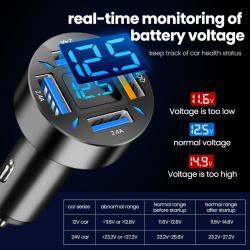 Quick Universal Transfer Plug Multi-function Car Charger USB4 Port