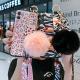Silicone Phone Case Wristband Holder Pink Leopard Print