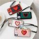 Mobile Phone Shell Love Coin Purse Leather Diagonal Rope  Protective Cover