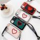 Mobile Phone Shell Love Coin Purse Leather Diagonal Rope  Protective Cover