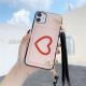 Mobile Phone Shell Love Coin Purse Leather Diagonal Rope  Protective Cover
