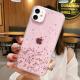 Glitter Silver Foil Epoxy Soft Glue Lanyard Stand Phone Case