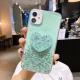 Glitter Silver Foil Epoxy Soft Glue Lanyard Stand Phone Case
