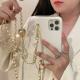 Litchi Pattern Golden Ball Oblique Back Suitable For Mobile Phone Case