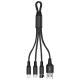 Keychain Three-in-one Data Cable Three-head Charging Cable