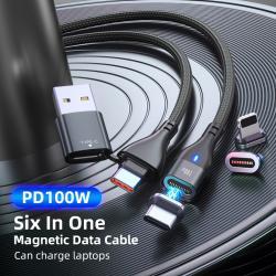 PD 100W Fast Charging Magnetic Data Cable 5A
