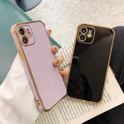 Straight Edge Electroplating Solid Color Space Phone Case